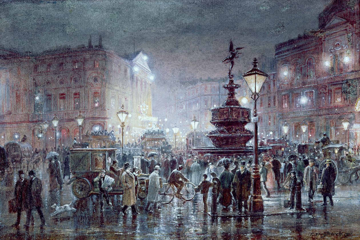 Piccadilly Circus at Night, 1911 by Thomas Prytherch