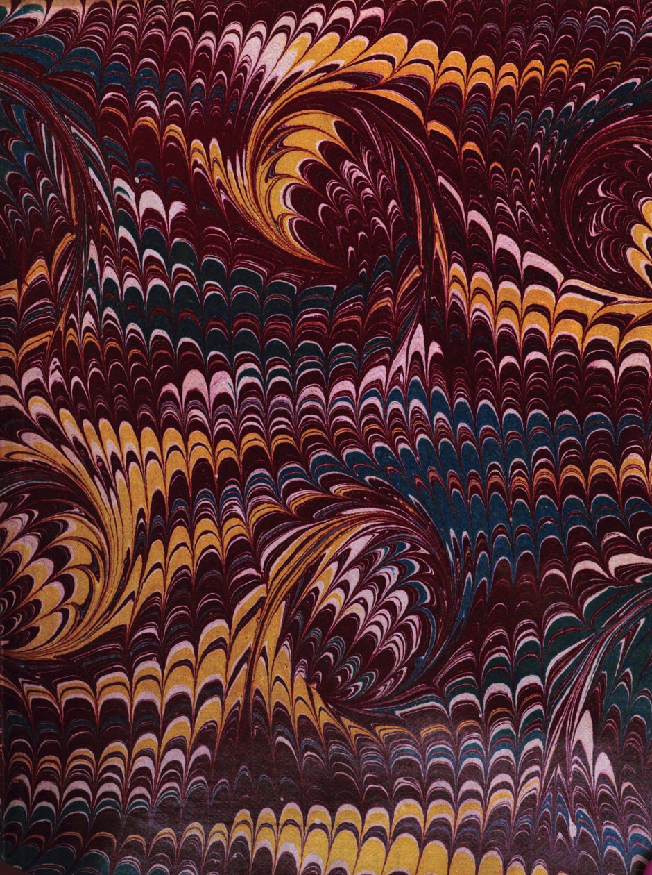 Marbled Paper from Inside Front Cover of the Book, The Snakes of Australia, an Illustrated Catalogue (1869) by Thomas Richards