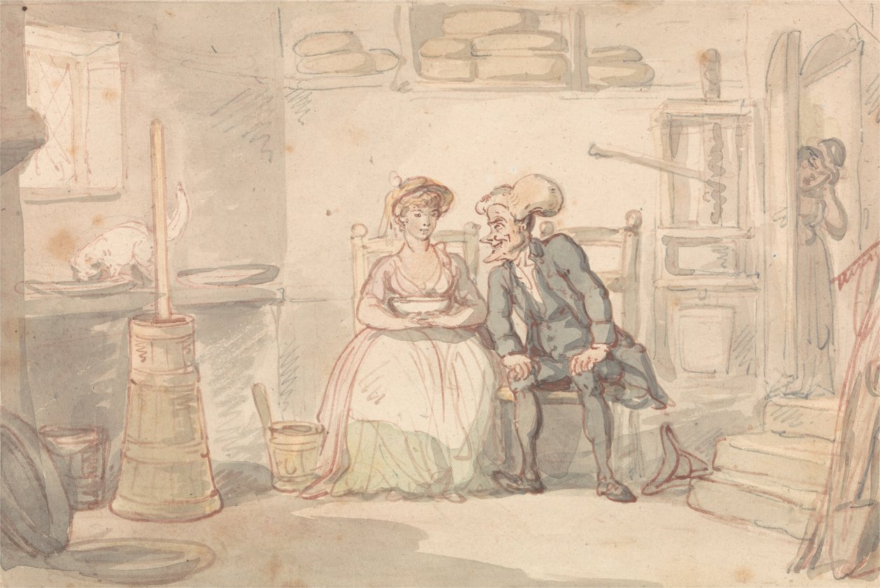 Dr Syntax and Dairymaid by Thomas Rowlandson