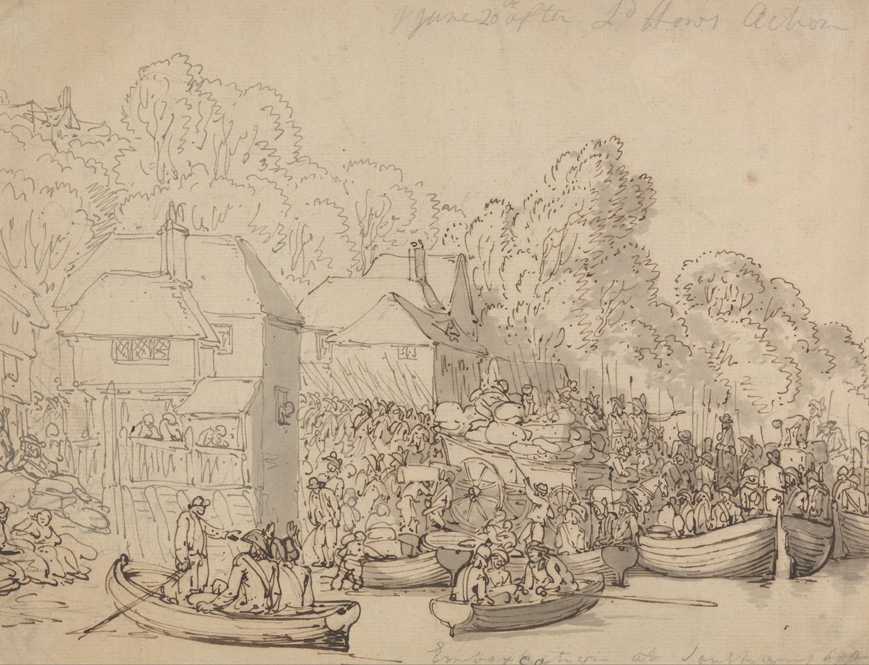 Embarkation at Southampton, June 20th 1794 (Version A) by Thomas Rowlandson