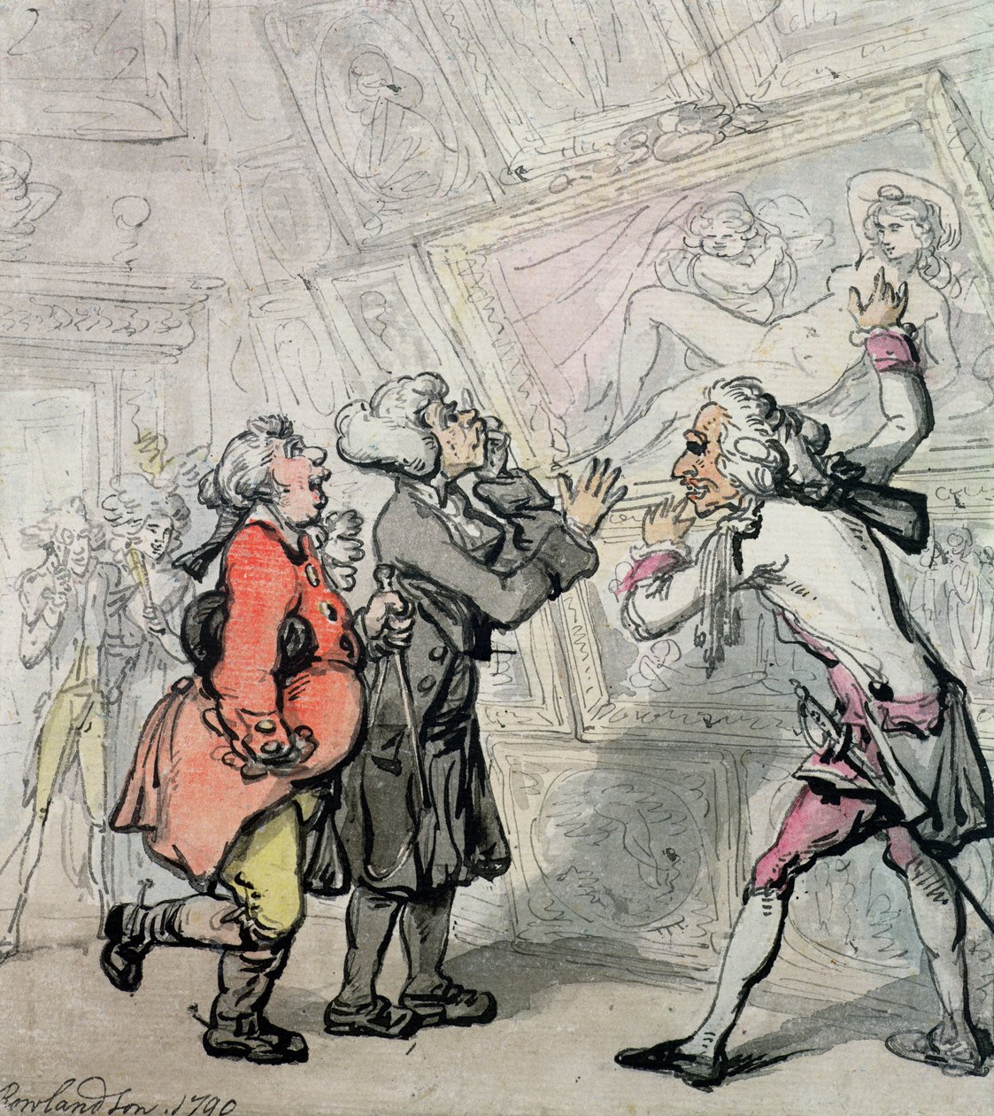 Englishmen Viewing Pictures on the Grand Tour by Thomas Rowlandson
