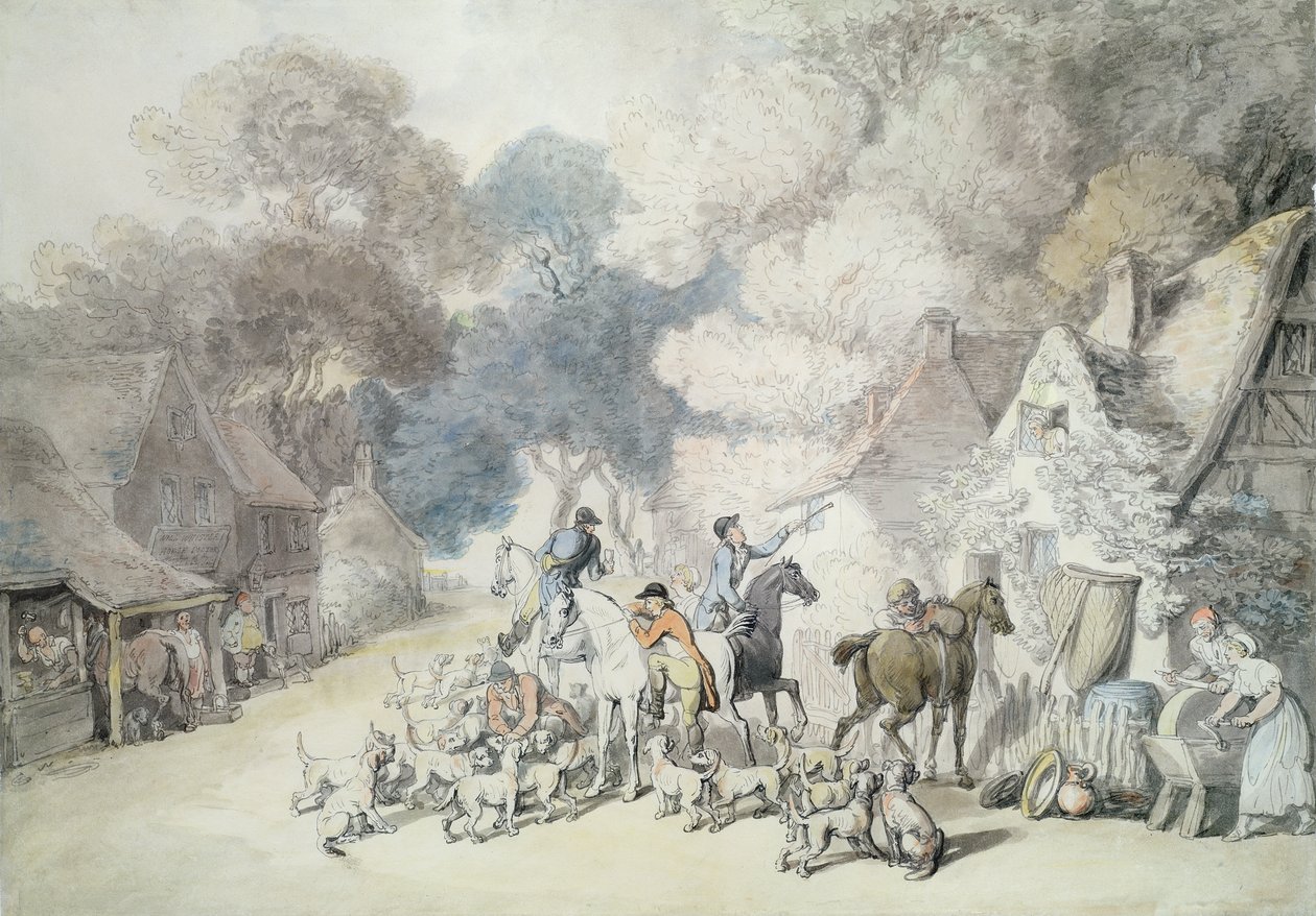 Going Out in the Morning, a Scene in Windsor Forest by Thomas Rowlandson