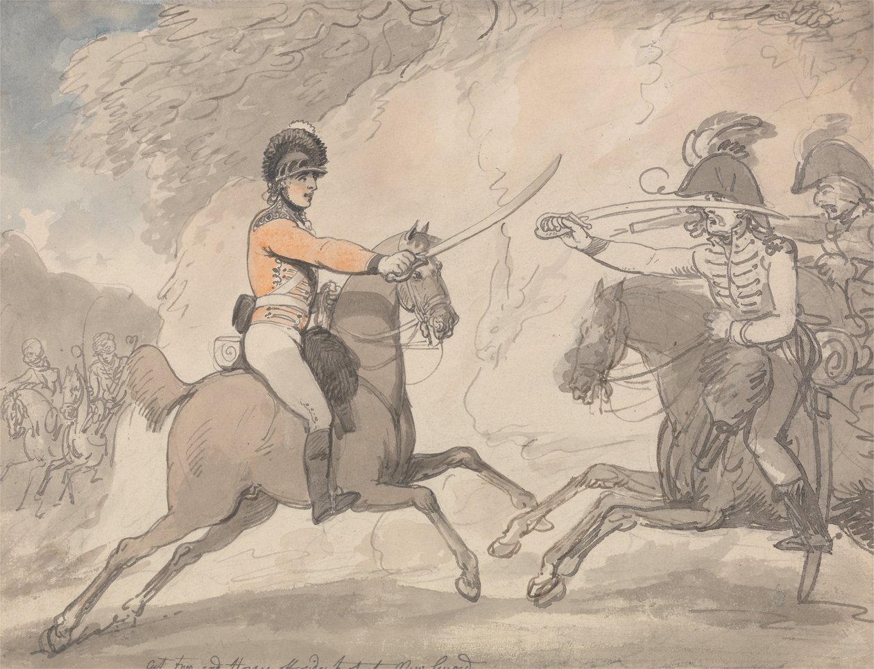 Hungarian and Highland Broadsword Exercise by Thomas Rowlandson