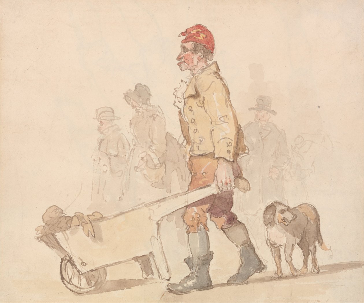 Man with Barrow and Dog by Thomas Rowlandson