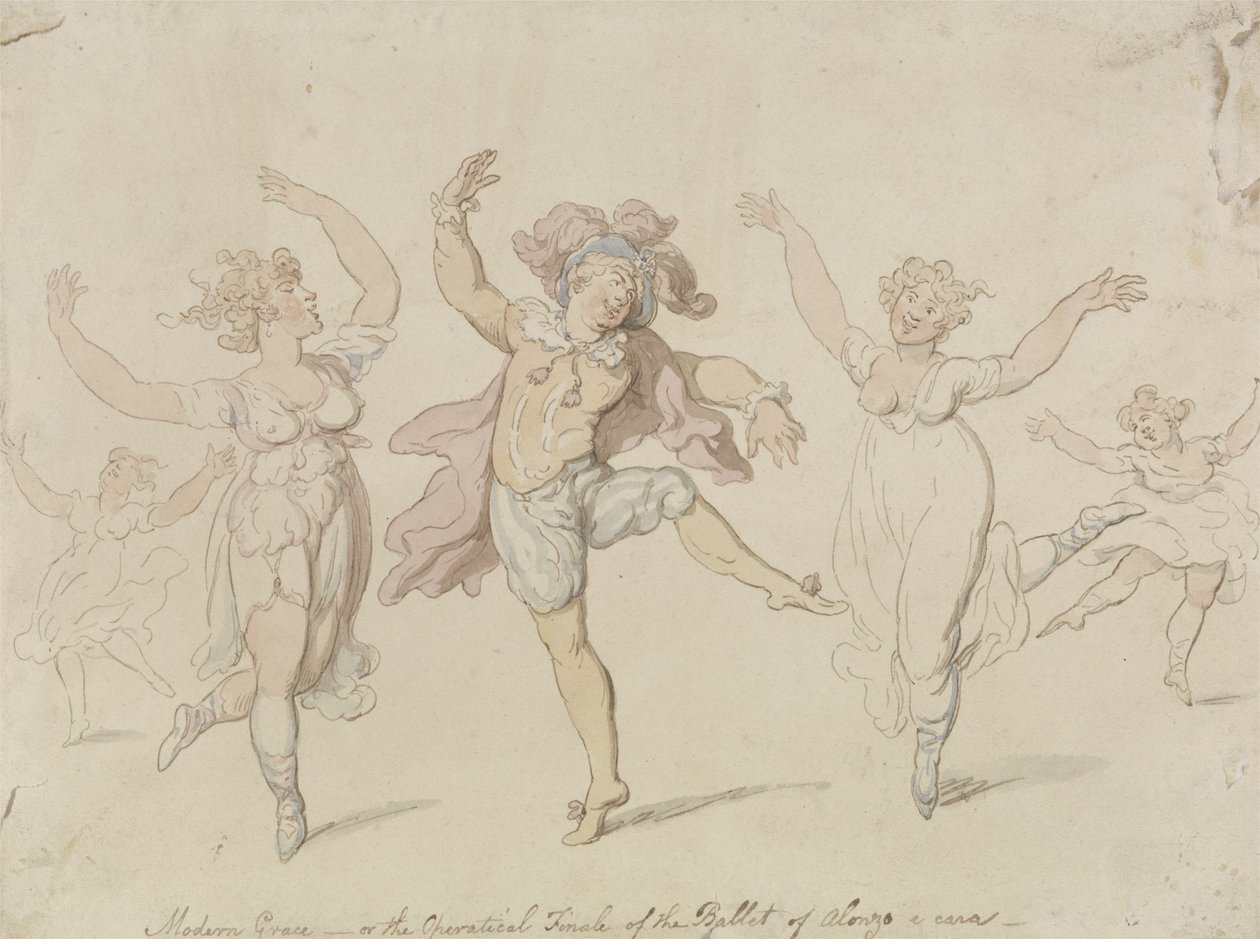 Modern Grace or, The Operatical Finale of the Ballet of Alonzo e caro by Thomas Rowlandson