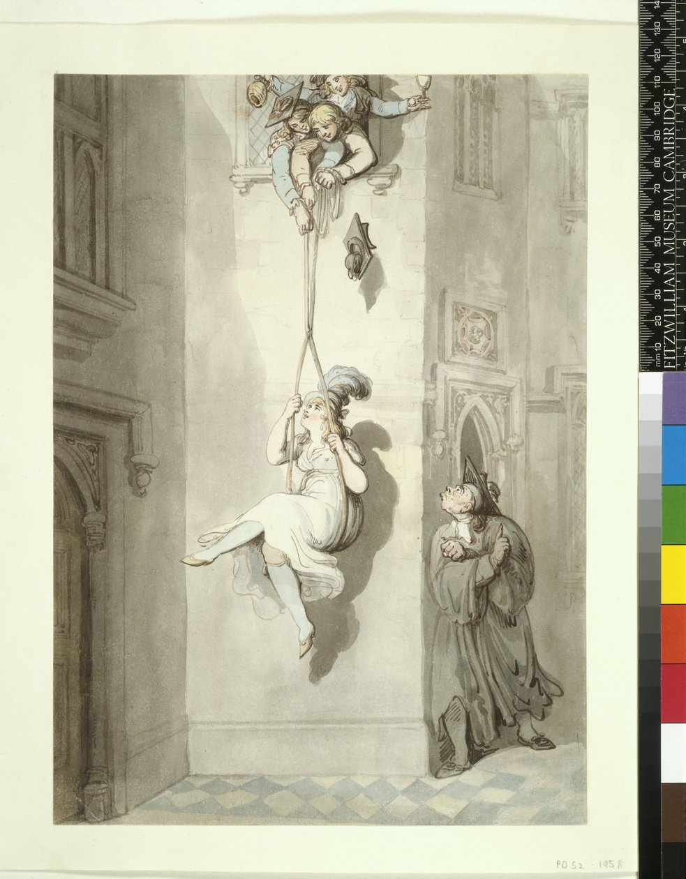 An Old Varsity Trick, Smuggling in a Lady by Thomas Rowlandson