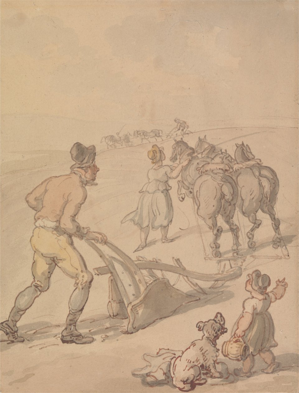 Ploughing by Thomas Rowlandson