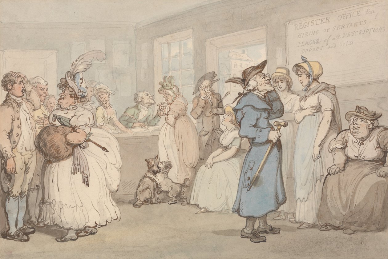 Register Office for the Hiring of Servants by Thomas Rowlandson