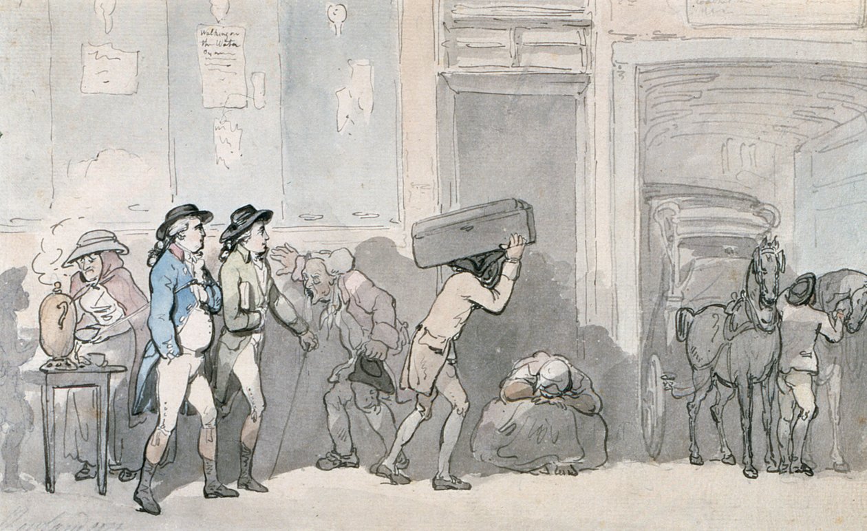 Rowlandson and Wigstead Arriving at an Inn by Thomas Rowlandson