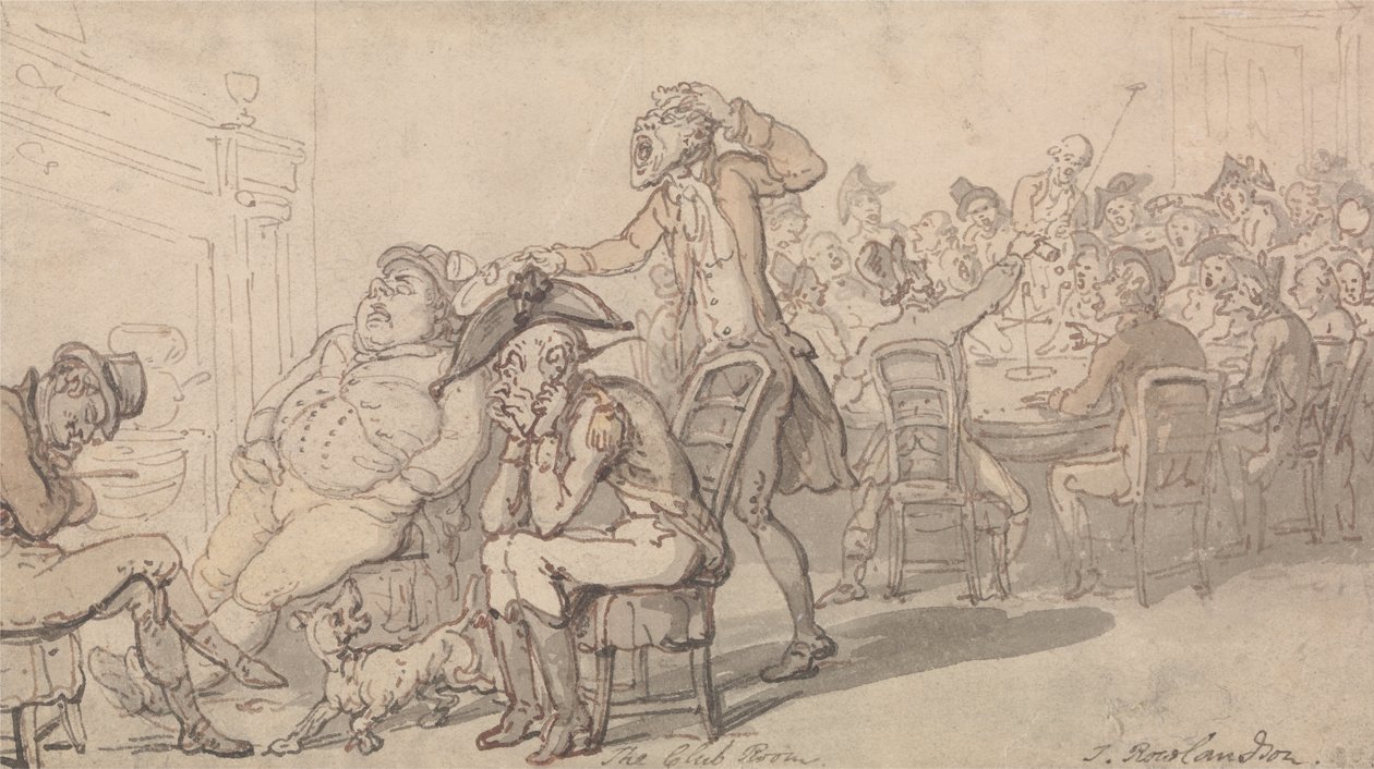 The Club Room by Thomas Rowlandson