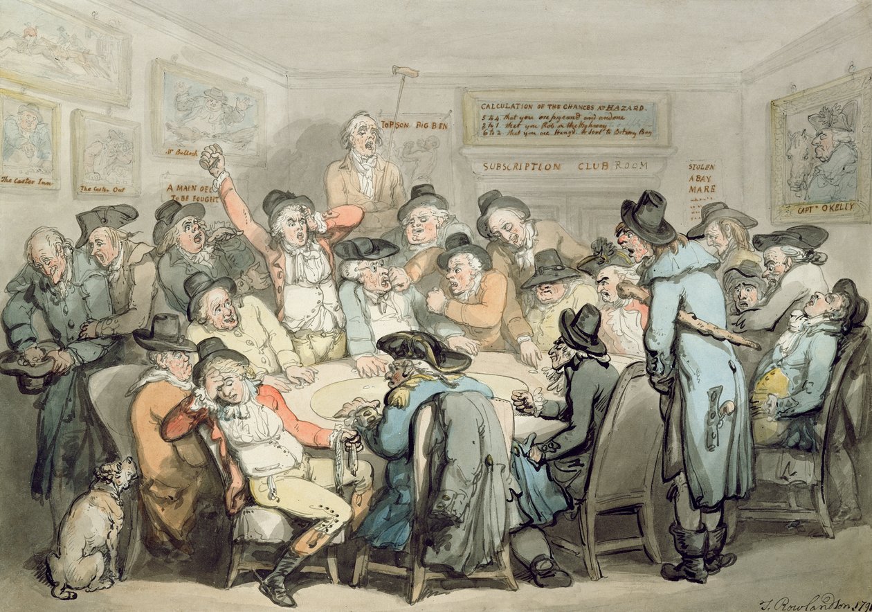 The Subscription Club Room by Thomas Rowlandson