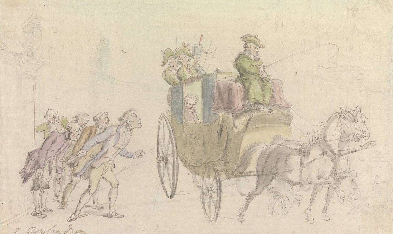 The Vicar of Wakefield: Attendance on a Nobleman by Thomas Rowlandson