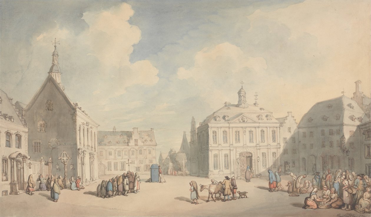 View of the Market Place at Juliers in Westphalia by Thomas Rowlandson