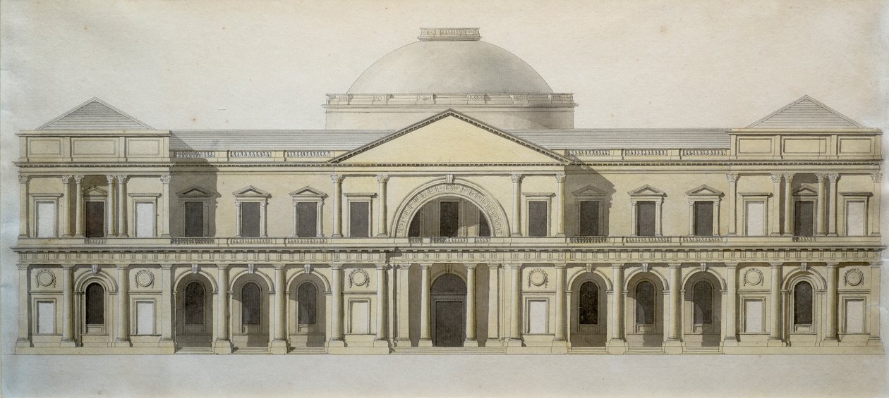 Competition design for the Royal Exchange building in Dublin by Thomas Sandby