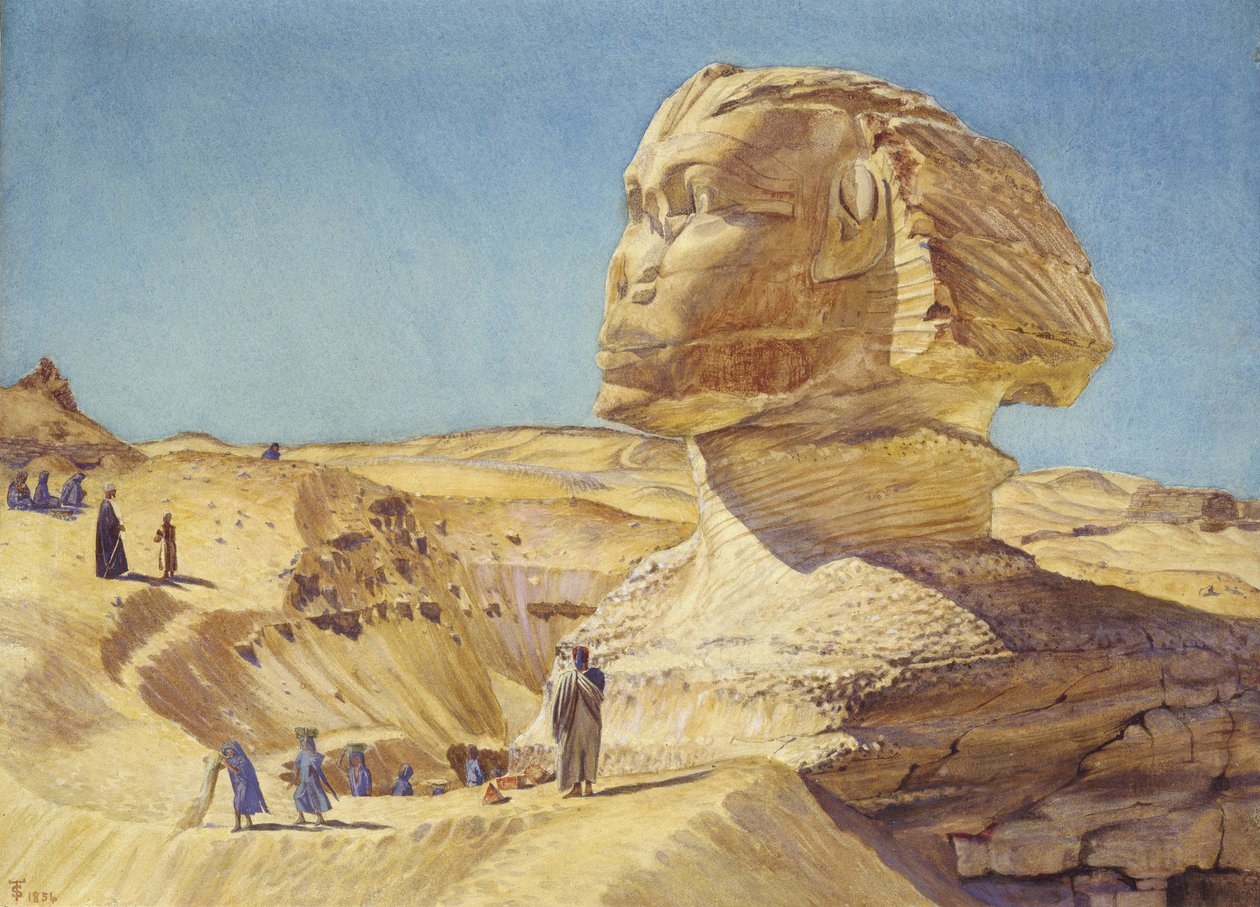 The Great Sphinx at the Pyramids of Giza, 1854 by Thomas Seddon