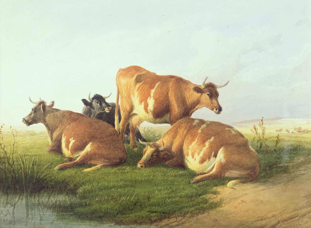 Cattle in a Landscape by Thomas Sidney Cooper