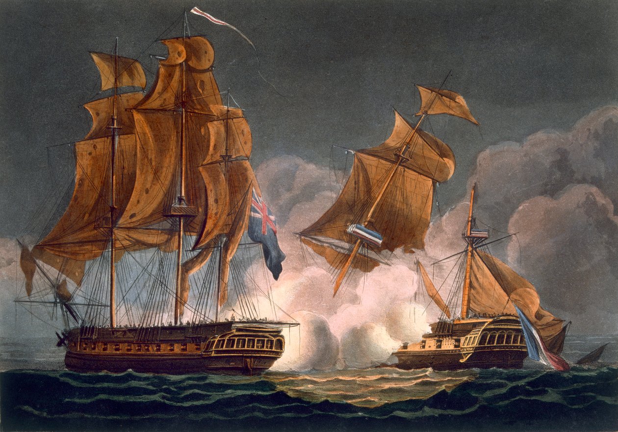 Capture of La Tribune, June 8th 1796, engraved by Thomas Sutherland for J. Jenkins