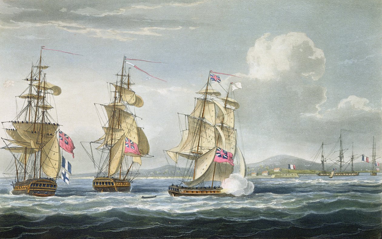Surrender of the Fort of Tamatave, Engraved by T. Sutherland for 