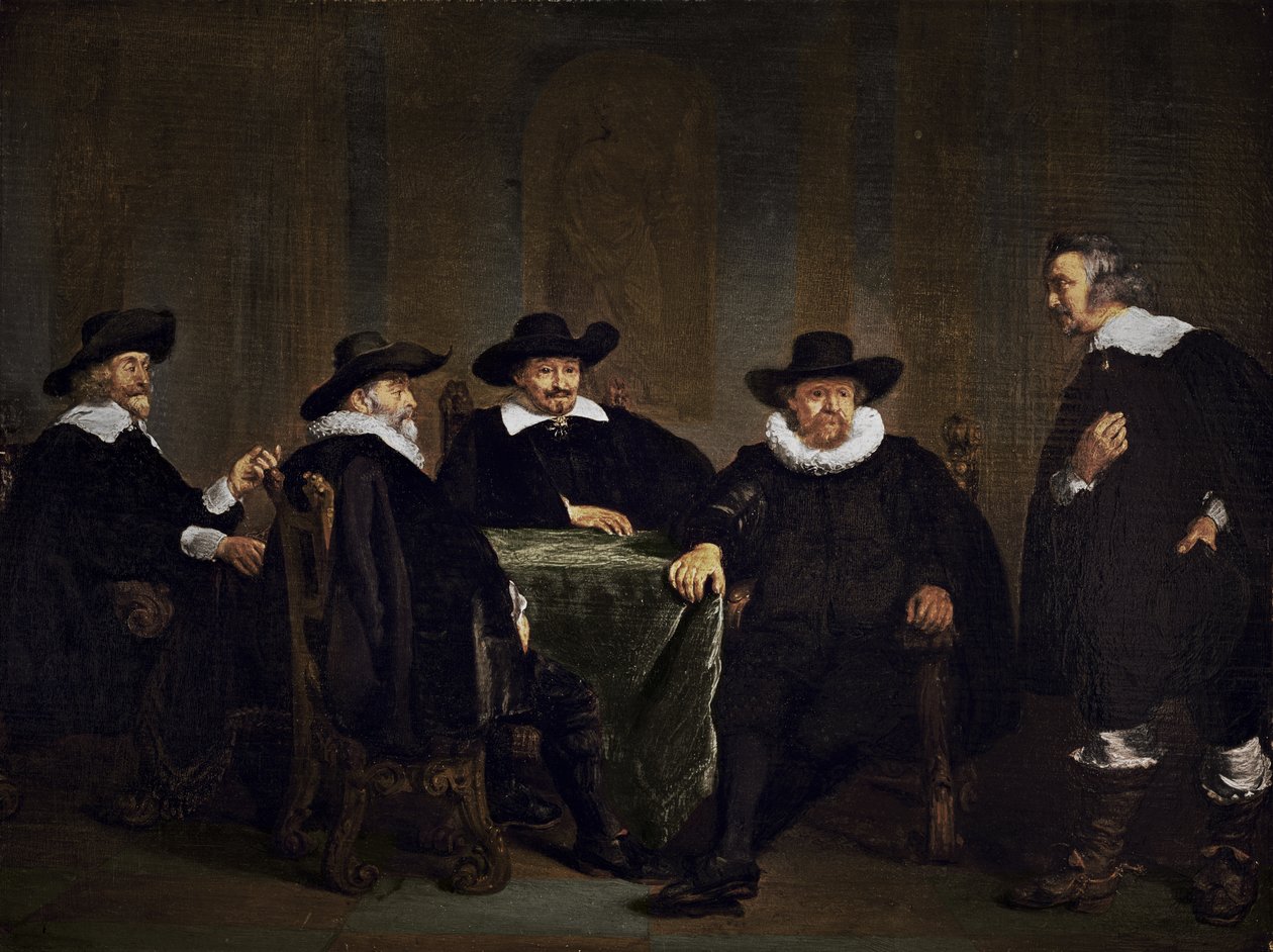 The Four Burgomasters of Amsterdam Learning of the Arrival of Maria de’ Medici on 1 September 1638 by Thomas de Keyser