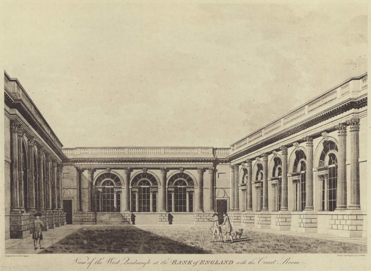 The Garden Court, Bank of England by Thomas (after) Malton