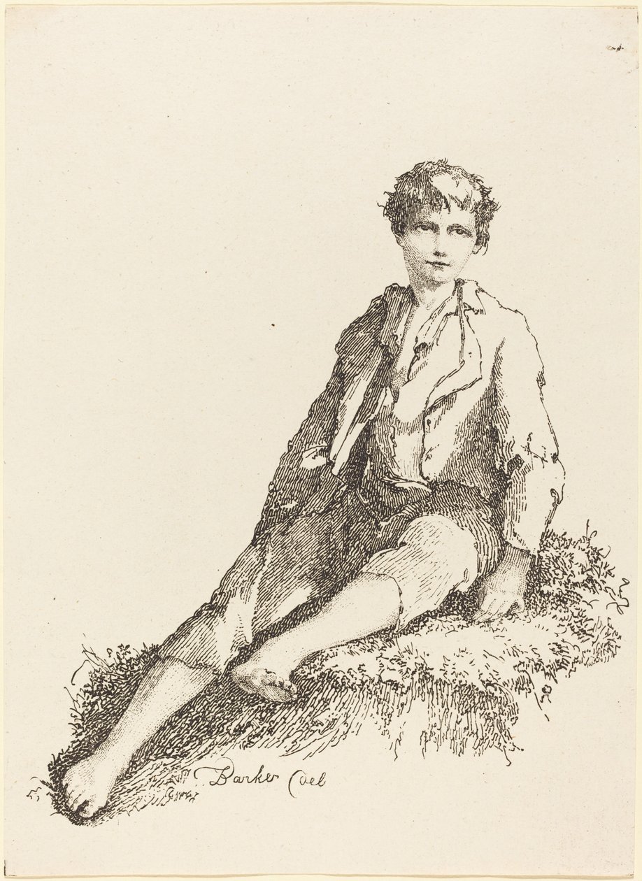 Young Boy Seated by Thomas Barker