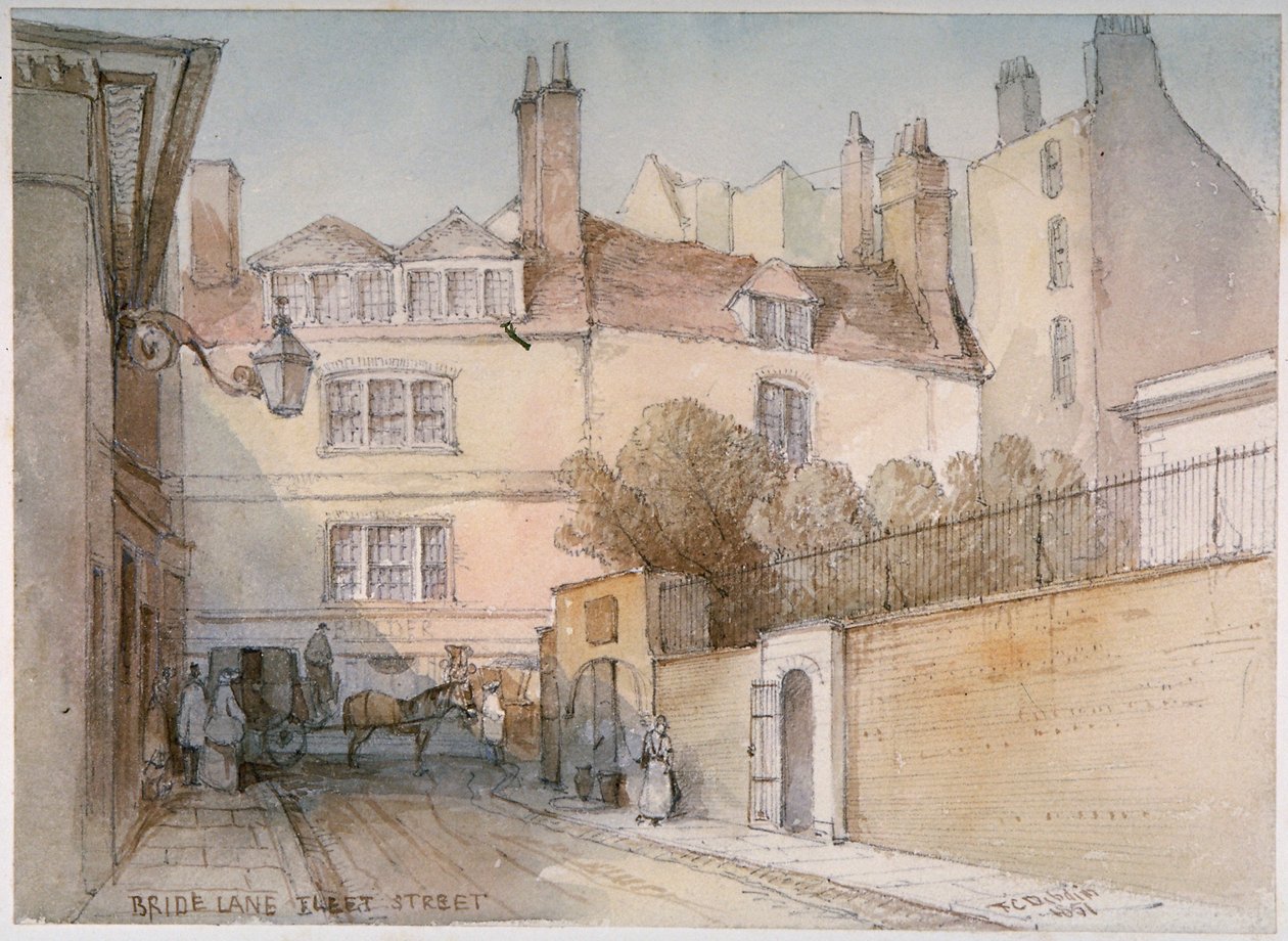 Bride Lane, City of London by Thomas Colman Dibdin