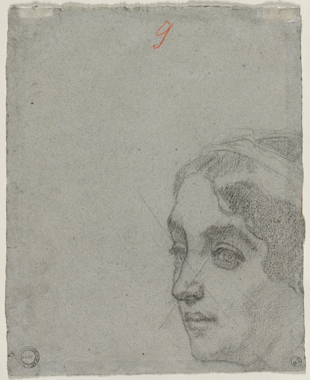 Head of a Woman (verso) by Thomas Couture