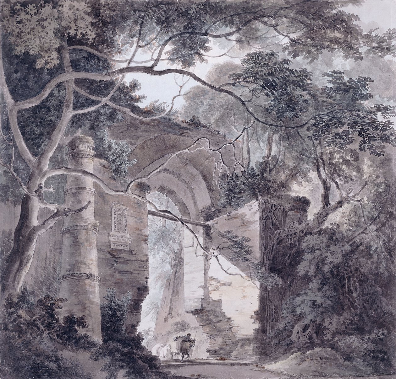 The Kotwali Gate, Gaur, Bengal by Thomas Daniell
