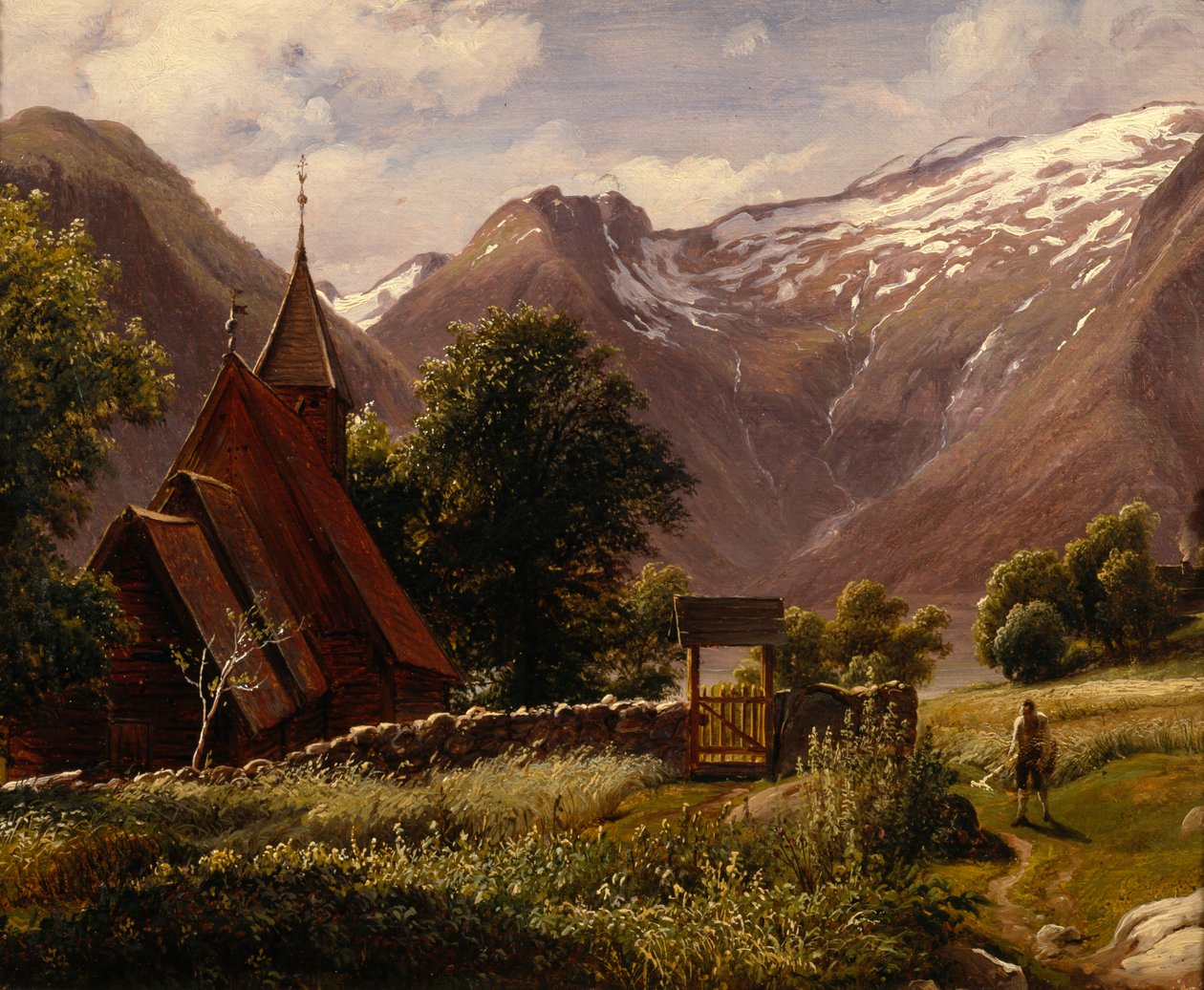 Tjugum Church, Balestrand by Thomas Fearnley