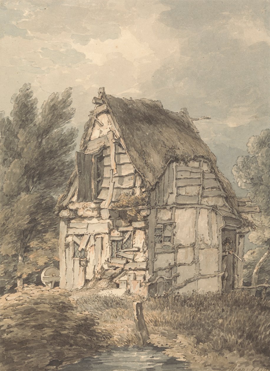 Half Timbered and Thatched Shack by Thomas Hearne