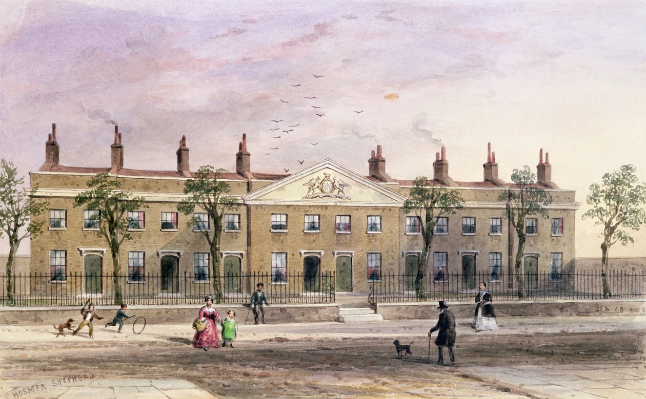 Clothworkers Almshouses in Frog Lane by Thomas Hosmer Shepherd