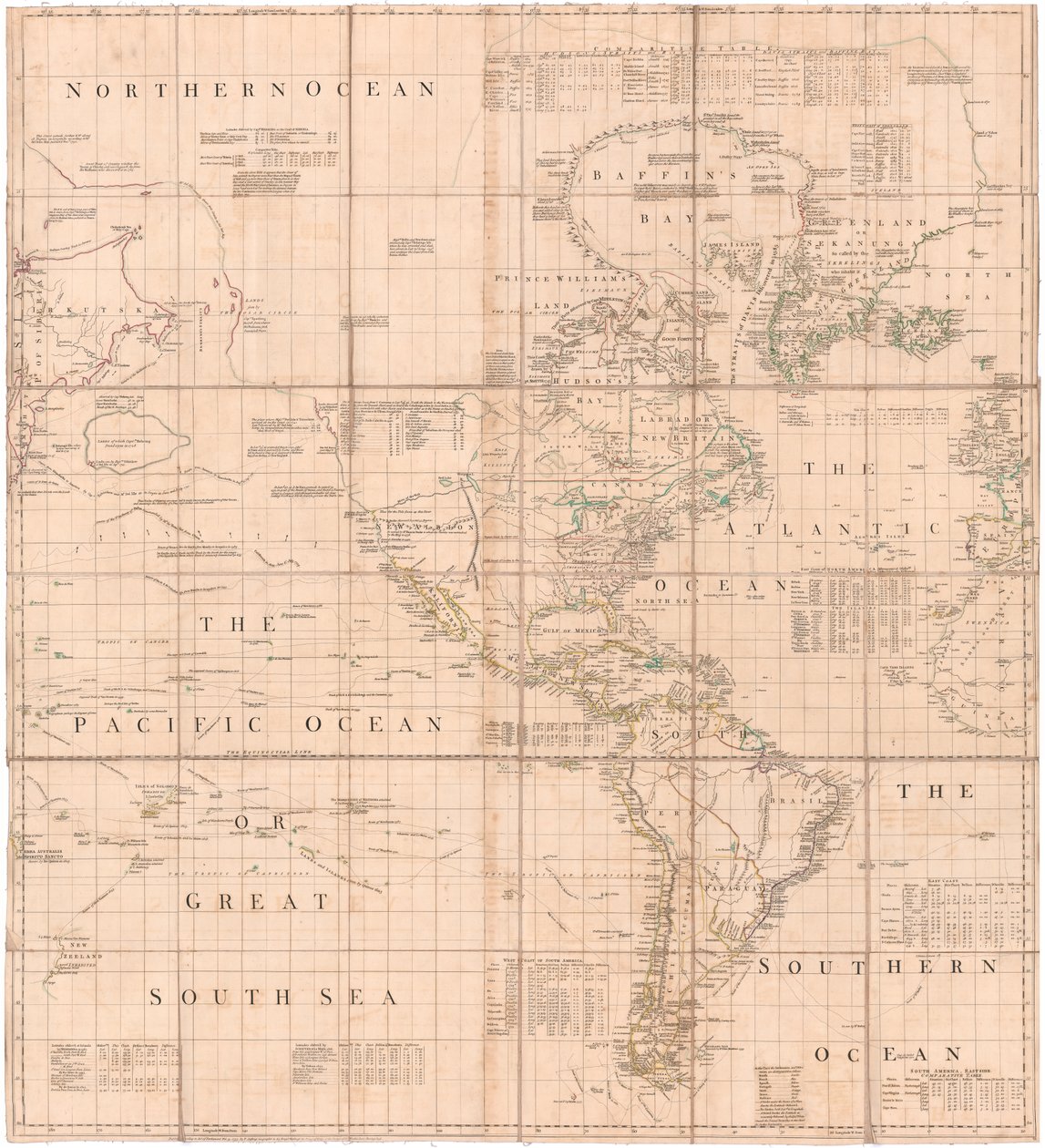 A Map of Atlantic-Pacific by Thomas Jefferys