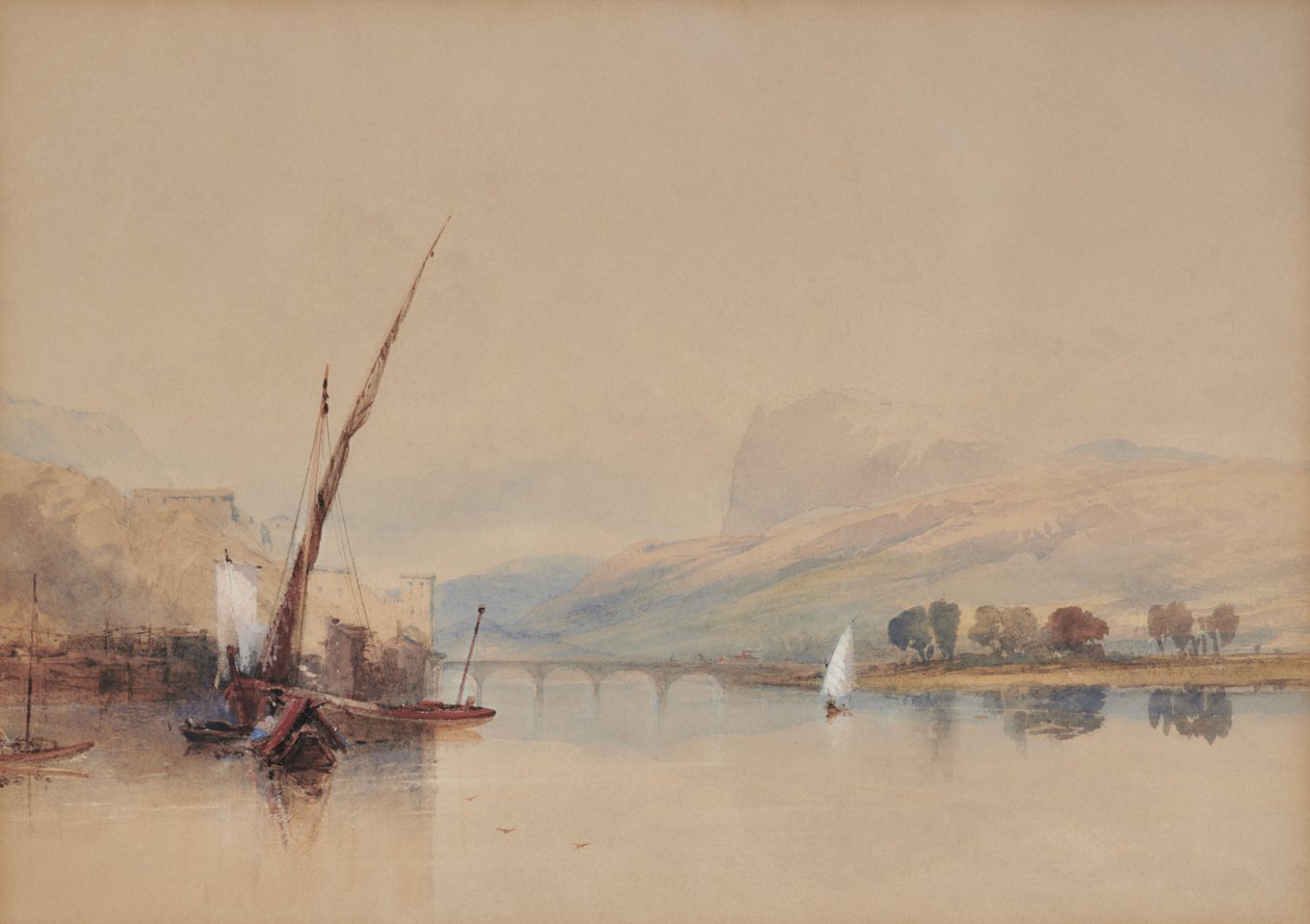 Italian Lake Scene by Thomas Miles Richardson