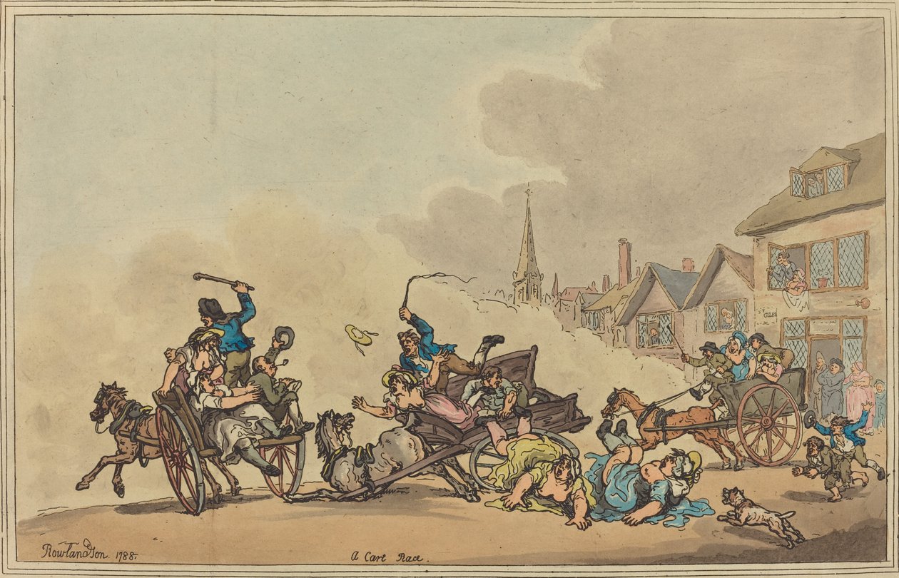 A Cart Race by Thomas Rowlandson