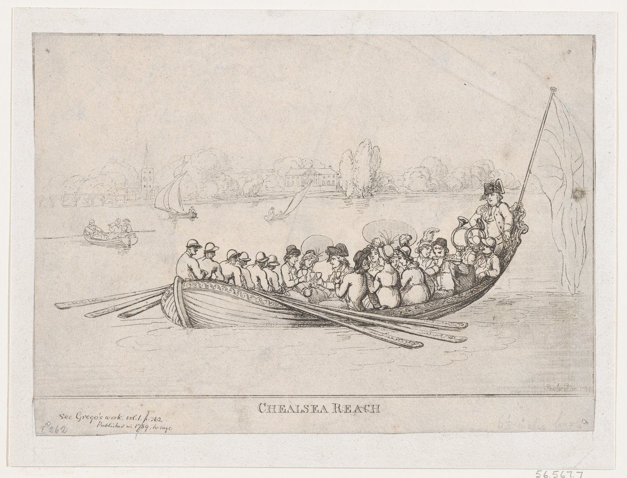 Chelsea Reach by Thomas Rowlandson