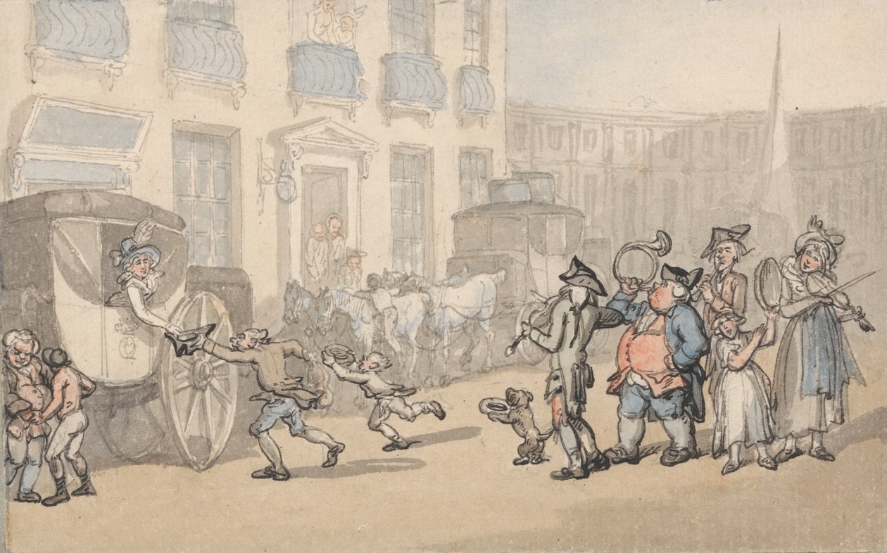 Comforts of Bath: Coaches Arriving by Thomas Rowlandson