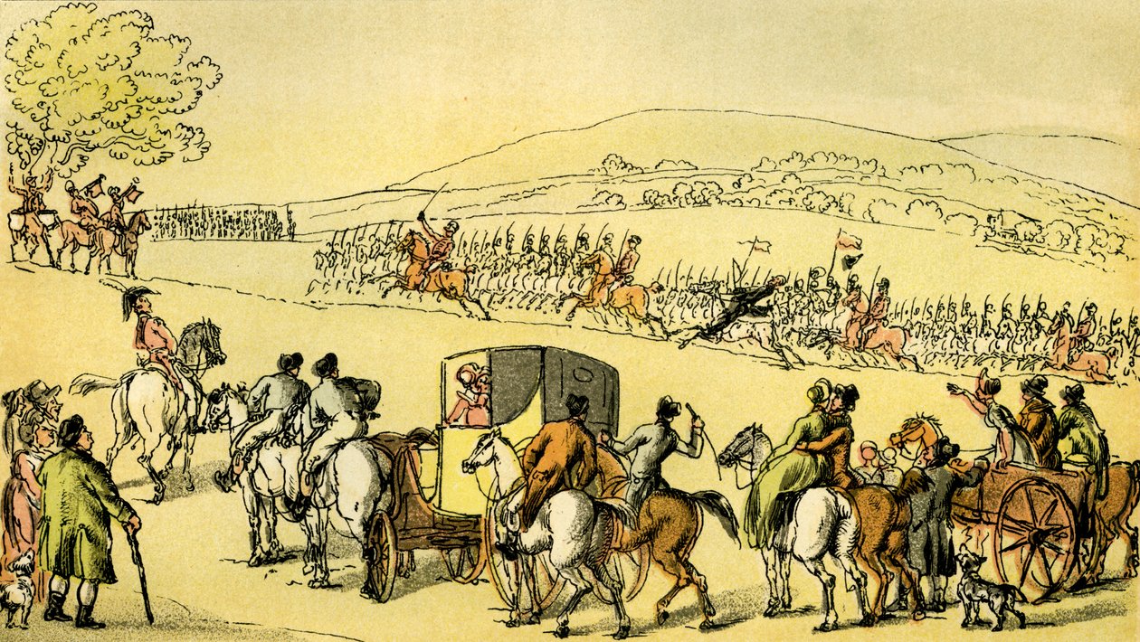 Dr Syntax at a Review by Thomas Rowlandson