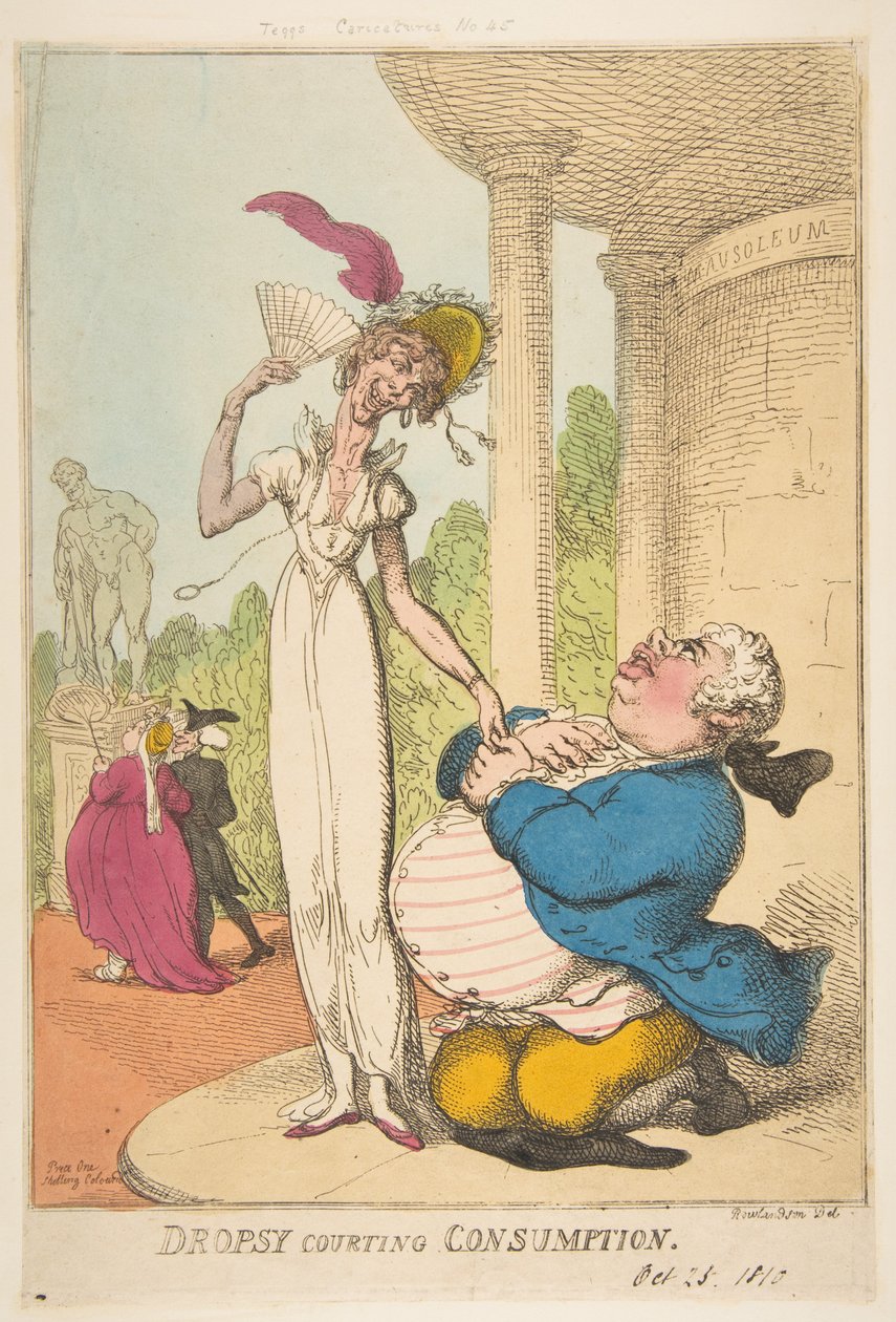 Dropsy Courting Consumption by Thomas Rowlandson
