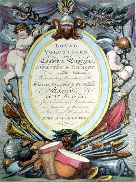 Loyal Volunteers of London, title page by Thomas Rowlandson