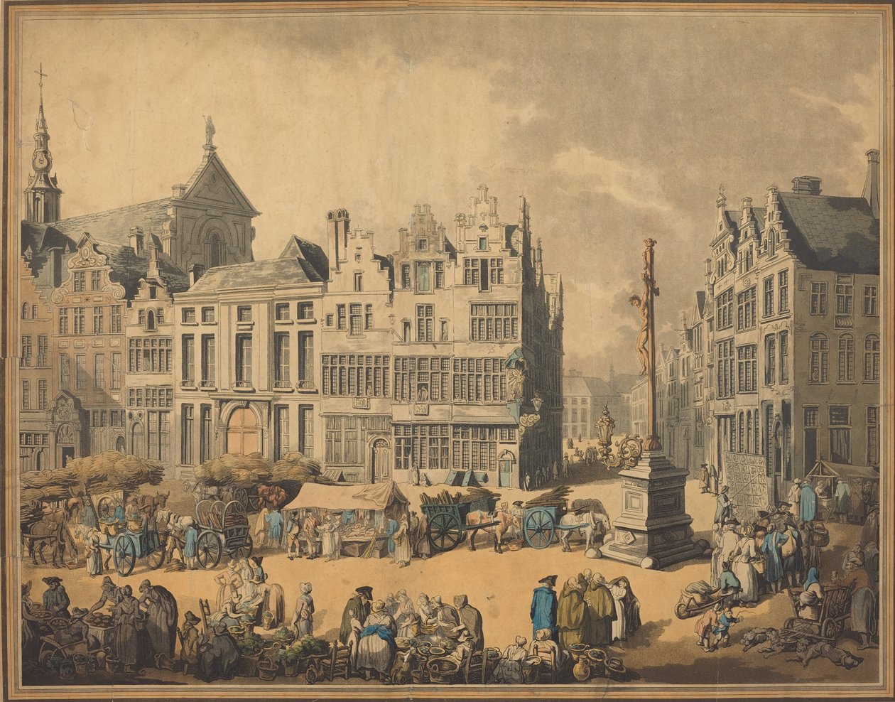 Place de Meir at Antwerp by Thomas Rowlandson
