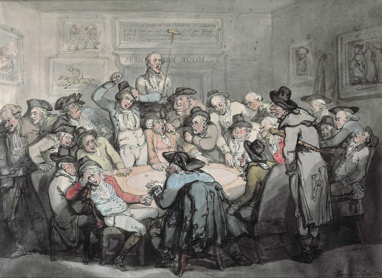 The Hazard Room by Thomas Rowlandson