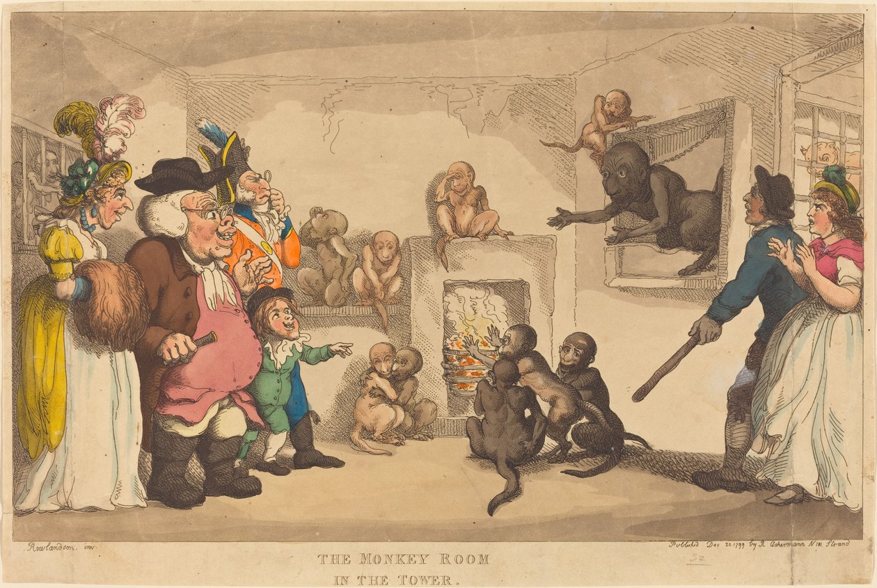 The Monkey Room in the Tower by Thomas Rowlandson