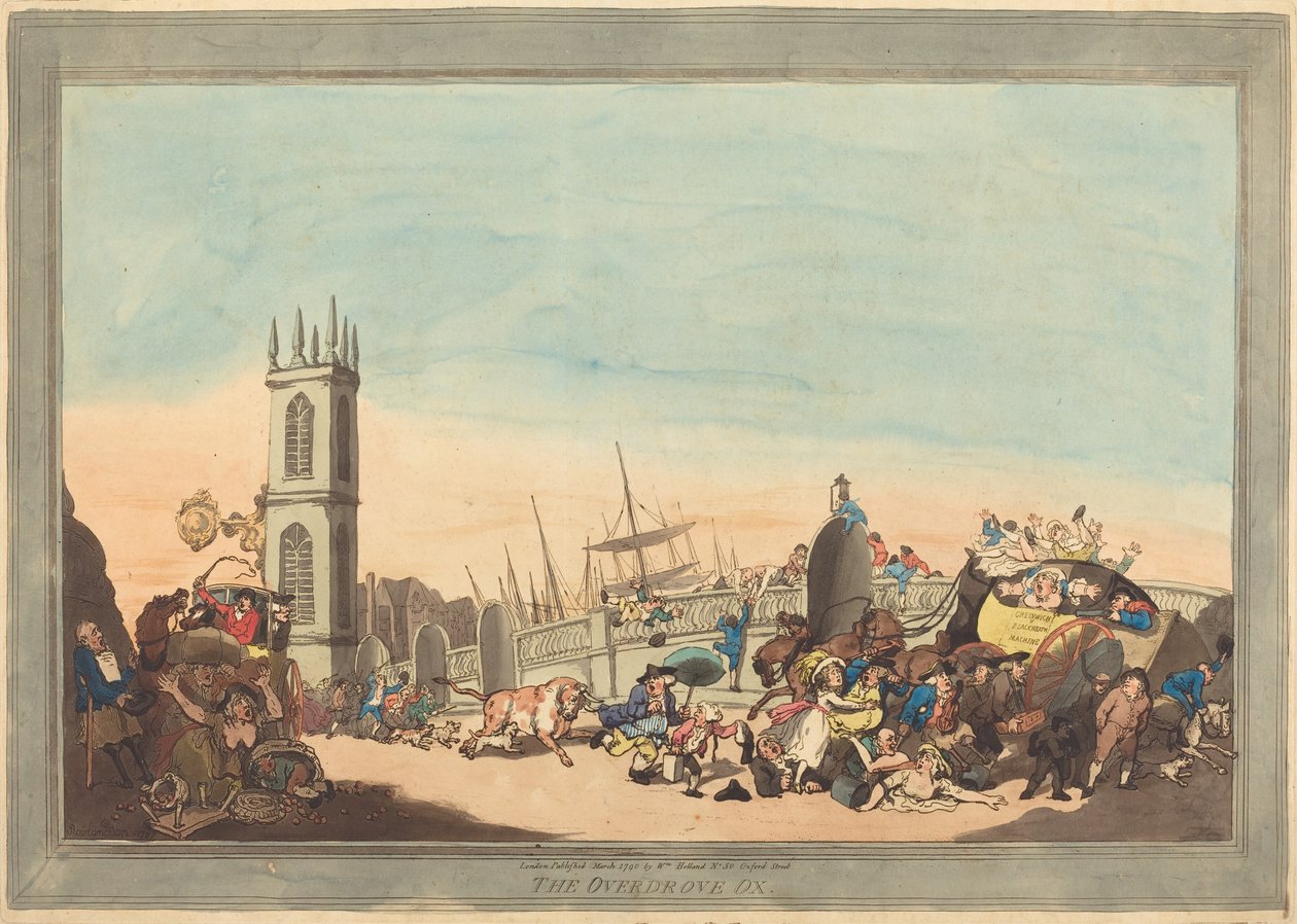 The Overdrove Ox by Thomas Rowlandson