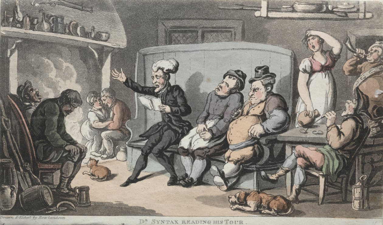 The Rev. Dr. Syntax Reading His Tour by Thomas Rowlandson