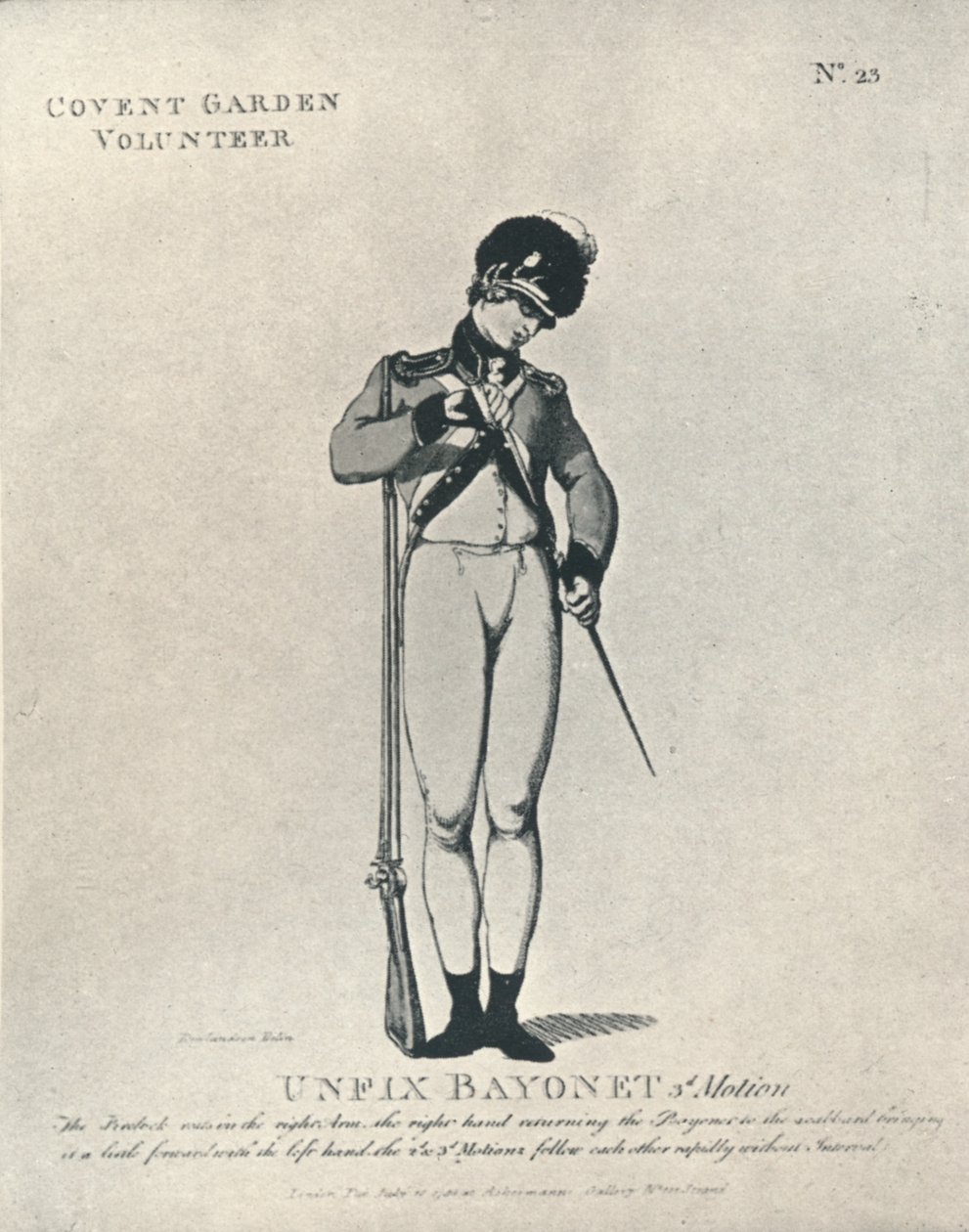 Unfix Bayonet 3rd Motion, 1798 by Thomas Rowlandson
