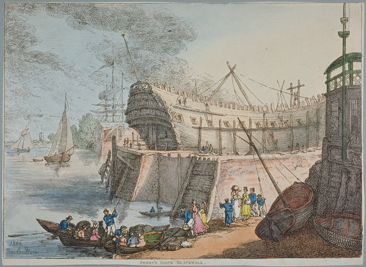 View of Brunswick Dock by Thomas Rowlandson