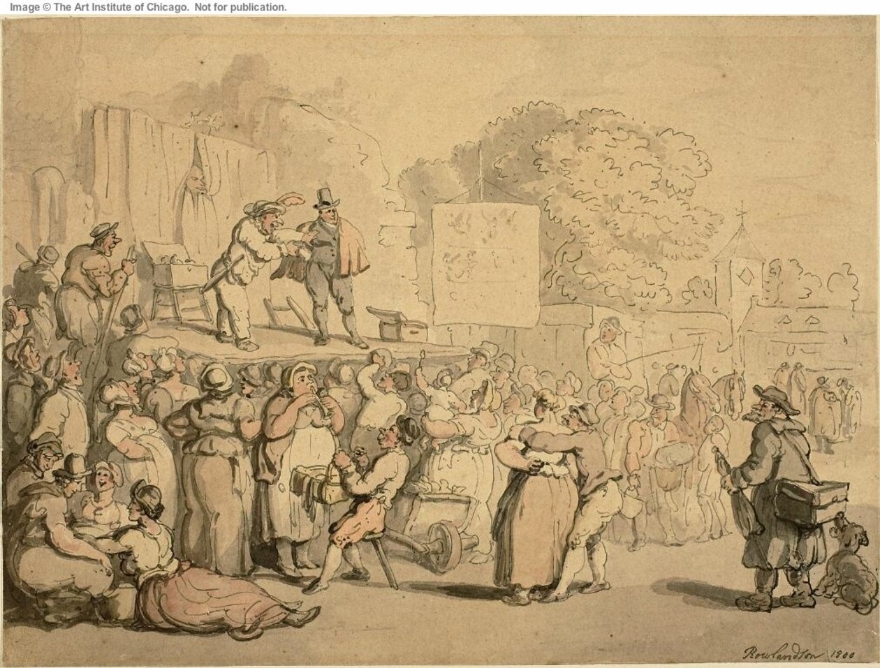 Village Fair: Harlequin and Quack by Thomas Rowlandson