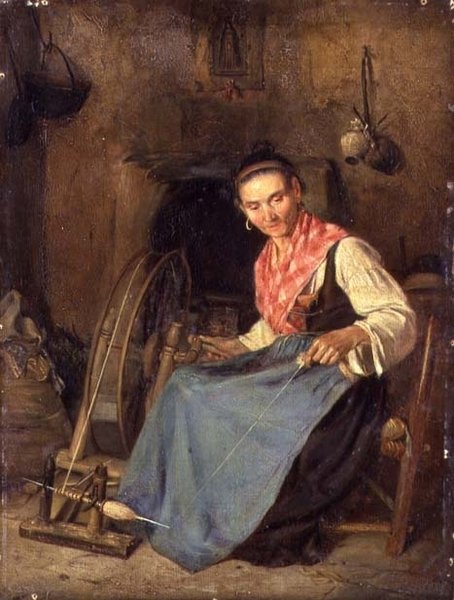 Woman Spinning by Thomas Stuart Smith