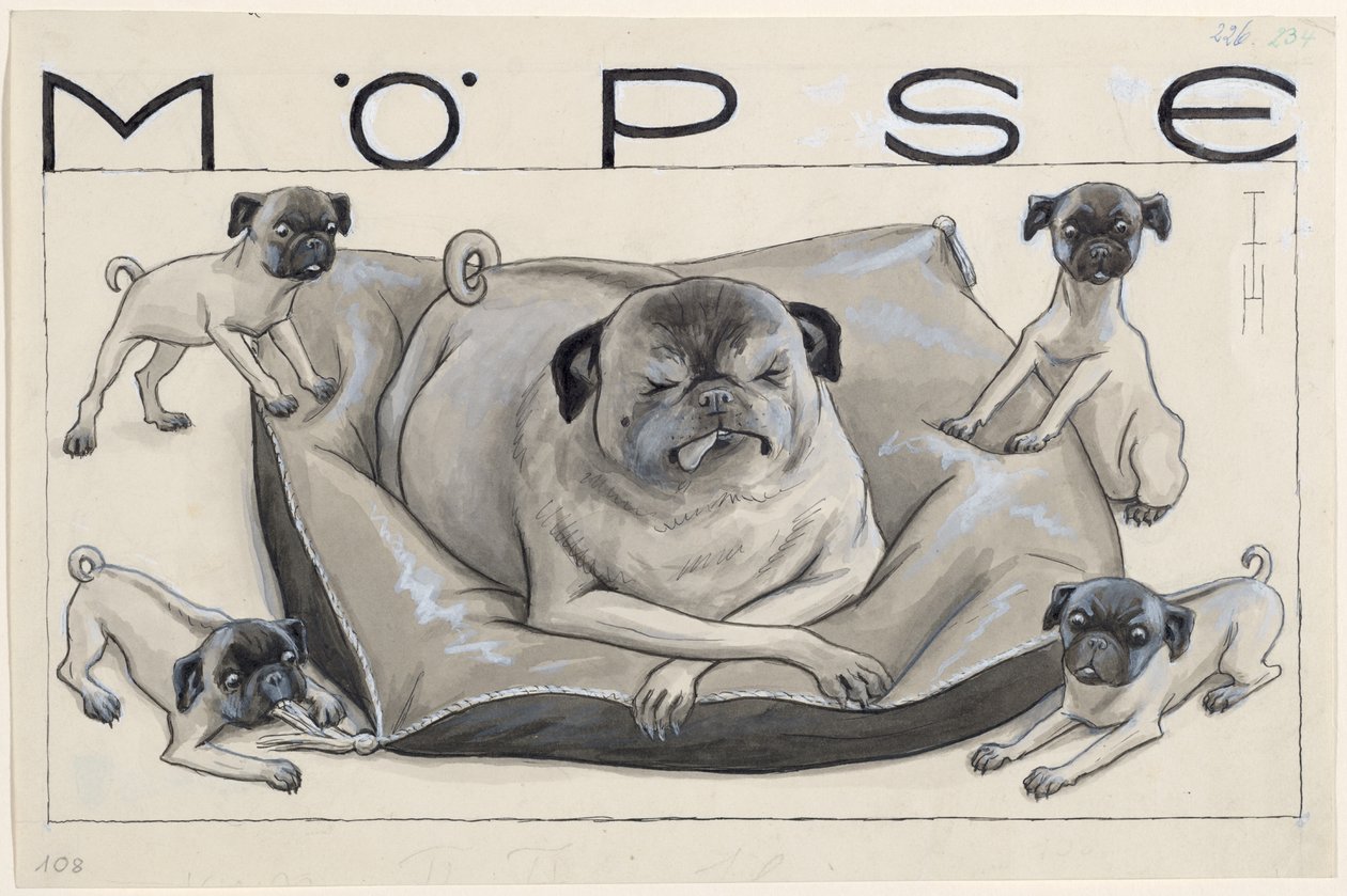 Pugs by Thomas Theodor Heine