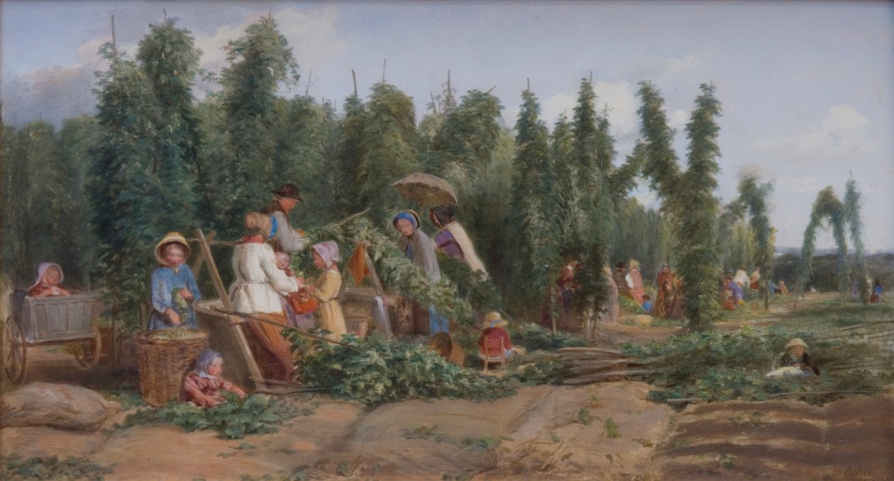 Hop Garden, 1858 by Thomas Webster